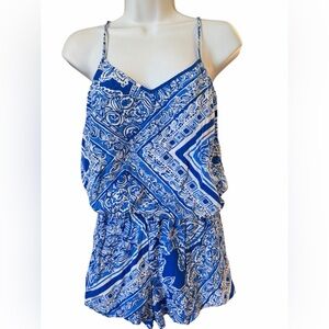 Lilly Pulitzer Dusk 1-Piece Romper Blue Crush Open Water Size XS Shorts Top